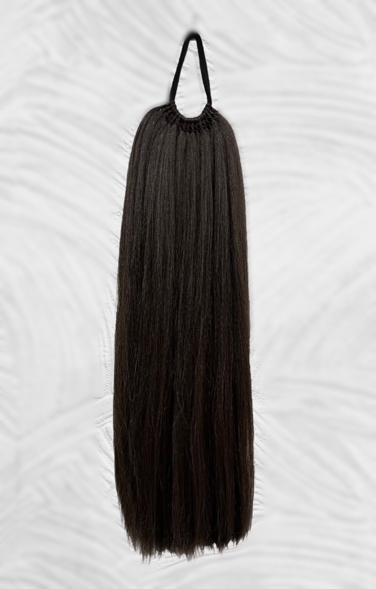 دم اسبی ابریشمی صاف مشکی